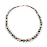 925 Sterling Silver Italy Milor Multicolor Agate Necklace Length 17 Inch