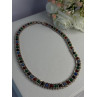 925 Sterling Silver Italy Milor Multicolor Agate Necklace Length 17 Inch