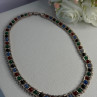 925 Sterling Silver Italy Milor Multicolor Agate Necklace Length 17 Inch