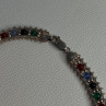 925 Sterling Silver Italy Milor Multicolor Agate Necklace Length 17 Inch