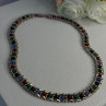 925 Sterling Silver Italy Milor Multicolor Agate Necklace Length 17 Inch