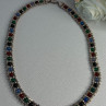 925 Sterling Silver Italy Milor Multicolor Agate Necklace Length 17 Inch