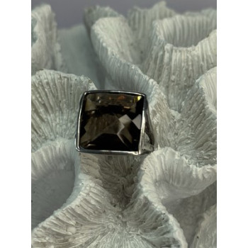 925 STERLING SILVER BROWN TOURMALINE RING SIZE 7