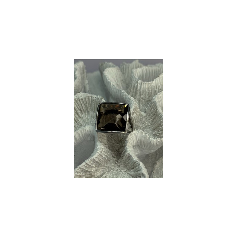 925 STERLING SILVER BROWN TOURMALINE RING SIZE 7
