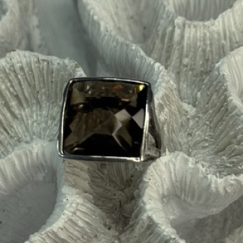 925 Sterling Silver Brown Tourmaline Ring Size 7