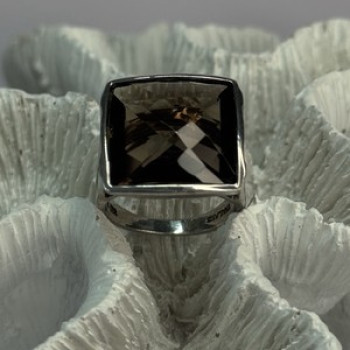 925 Sterling Silver Brown Tourmaline Ring Size 7