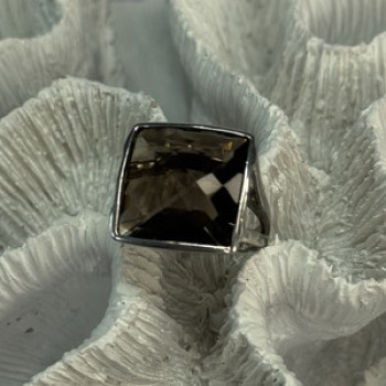925 Sterling Silver Brown Tourmaline Ring Size 7