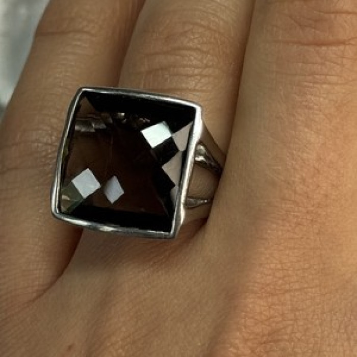 925 Sterling Silver Brown Tourmaline Ring Size 7