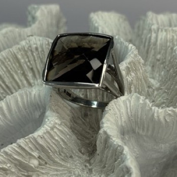 925 Sterling Silver Brown Tourmaline Ring Size 7