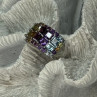 925 Sterling Silver Multicolor Stones Ring Size 7