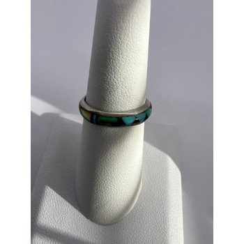 Adeline 925 Sterling Silver Agate Band Ring Size 7
