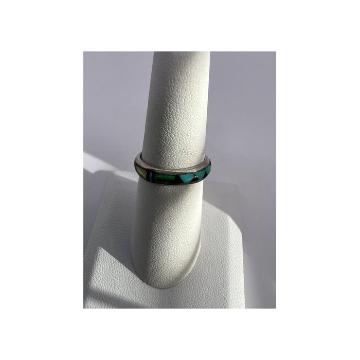 Adeline 925 Sterling Silver Agate Band Ring Size 7