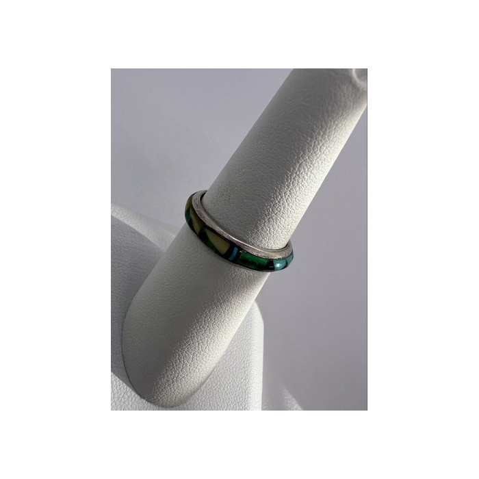 Adeline 925 Sterling Silver Agate Band Ring Size 7