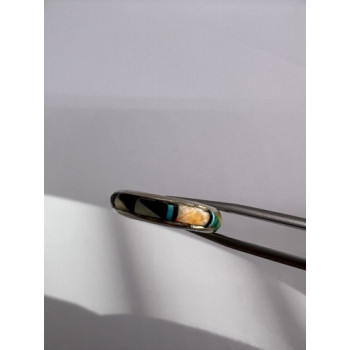 Adeline 925 Sterling Silver Agate Band Ring Size 7