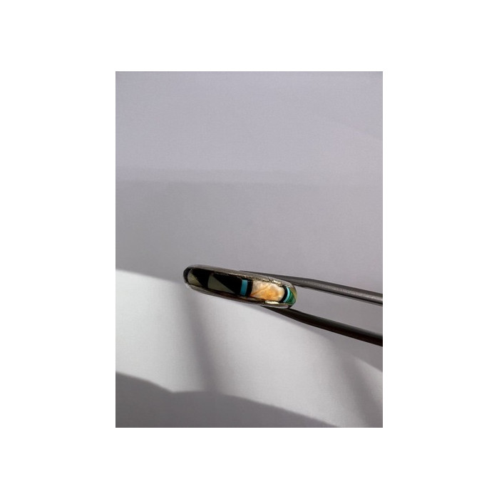 Adeline 925 Sterling Silver Agate Band Ring Size 7