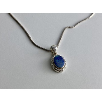 925 Sterling Silver Opal Chain With Pendant