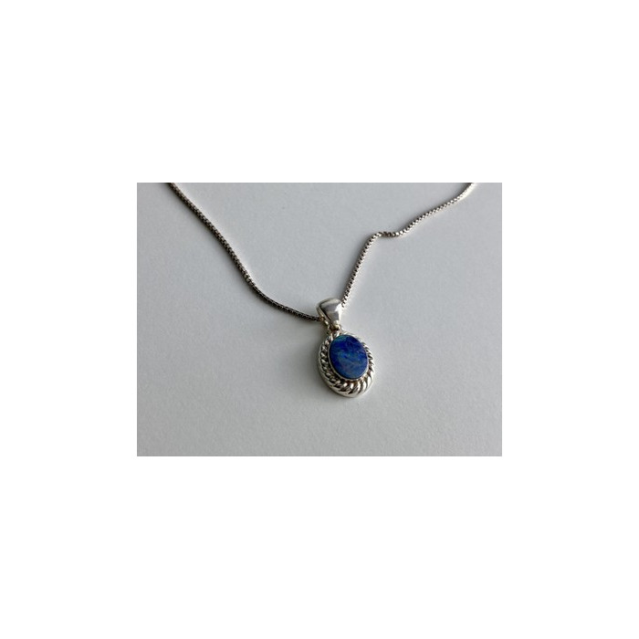 925 Sterling Silver Opal Chain With Pendant