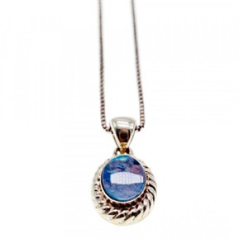 925 Sterling Silver Opal Chain With Pendant