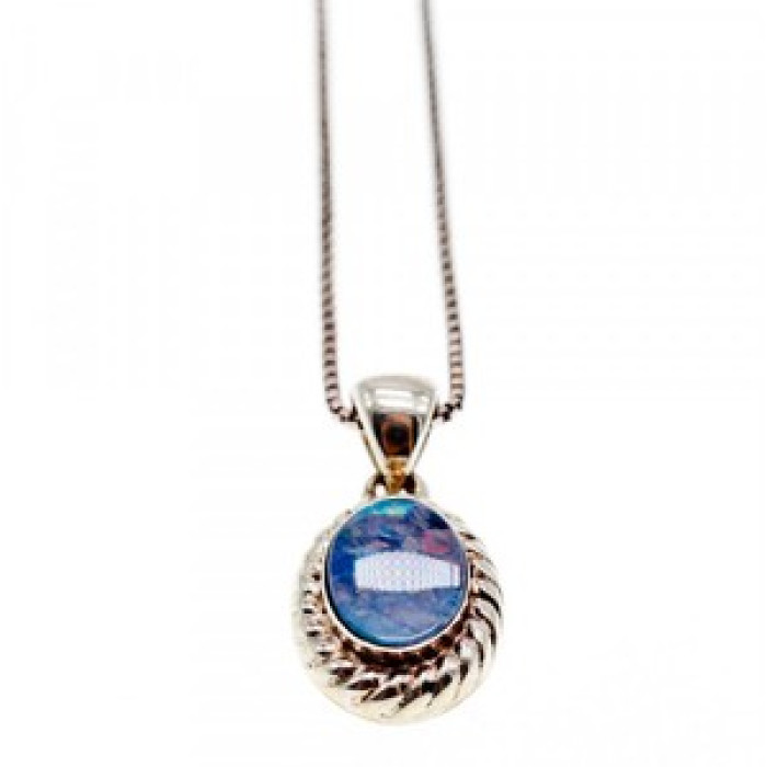 925 Sterling Silver Opal Chain With Pendant