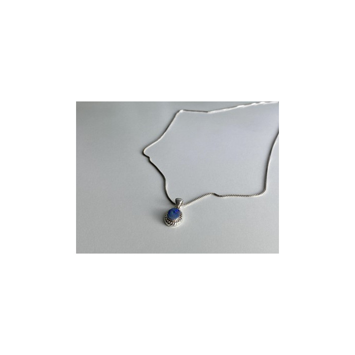 925 Sterling Silver Opal Chain With Pendant
