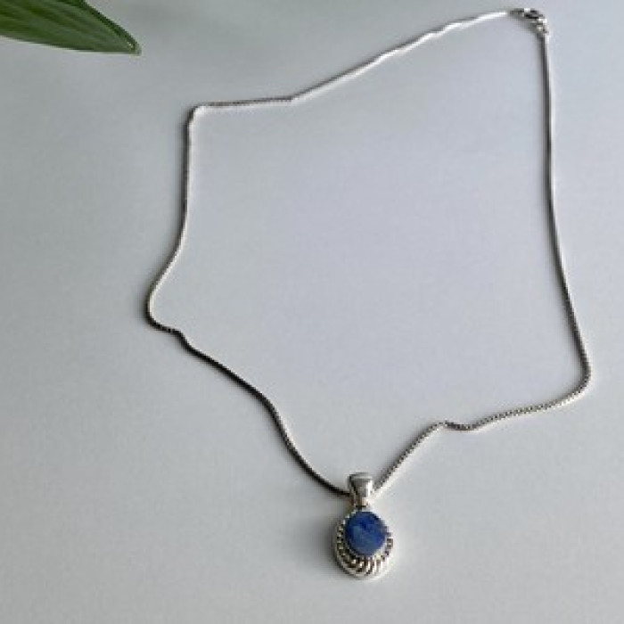 925 Sterling Silver Opal Chain With Pendant