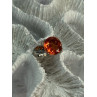 925 STERLING SILVER ORANGE SPINEL RING SIZE 6