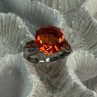 925 Sterling Silver Orange Spinel Ring Size 6