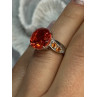 925 STERLING SILVER ORANGE SPINEL RING SIZE 6