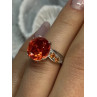 925 STERLING SILVER ORANGE SPINEL RING SIZE 6