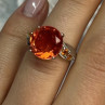 925 Sterling Silver Orange Spinel Ring Size 6