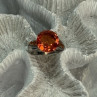 925 Sterling Silver Orange Spinel Ring Size 6
