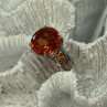 925 Sterling Silver Orange Spinel Ring Size 6