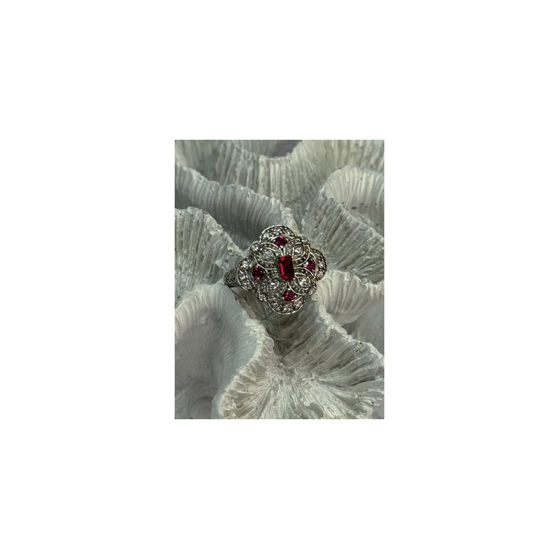 925 STERLING SILVER PINK SPINEL RING SIZE 5