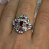 925 Sterling Silver Pink Spinel Ring Size 5