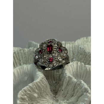 925 STERLING SILVER PINK SPINEL RING SIZE 5