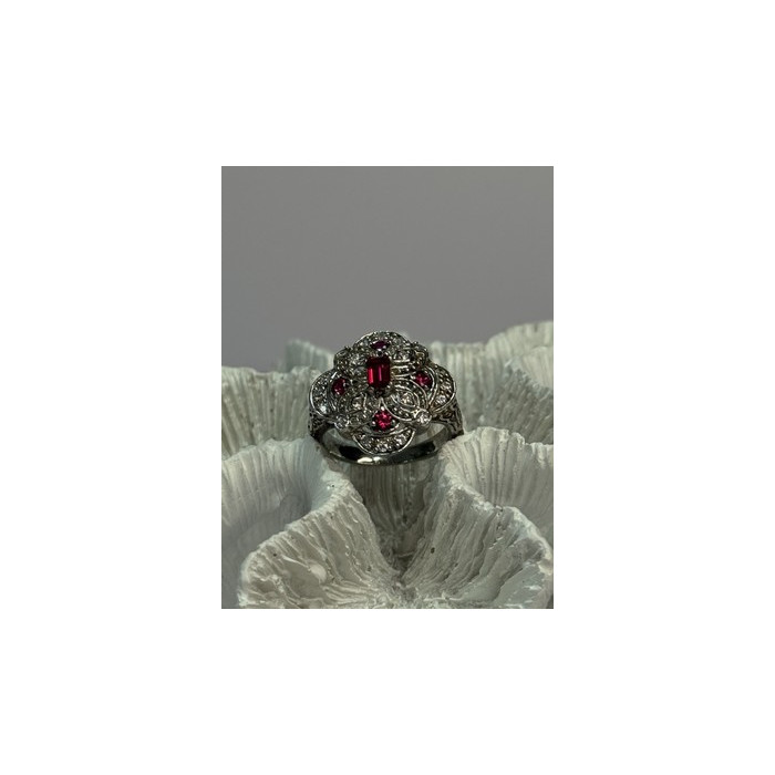925 STERLING SILVER PINK SPINEL RING SIZE 5