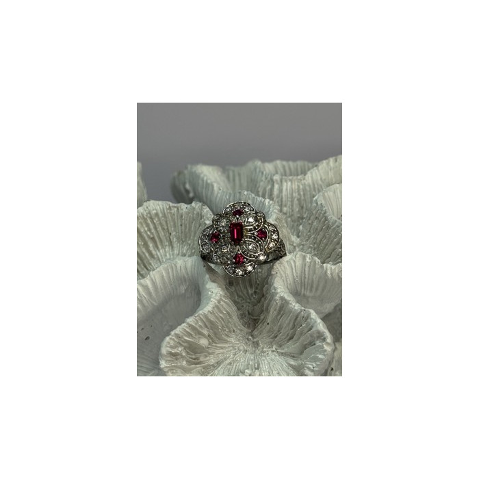 925 STERLING SILVER PINK SPINEL RING SIZE 5