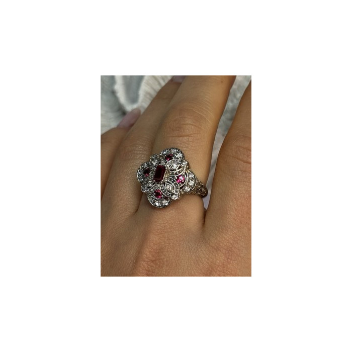 925 STERLING SILVER PINK SPINEL RING SIZE 5