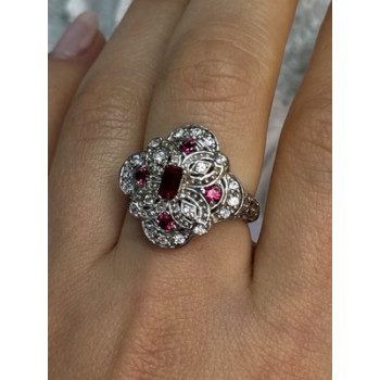 925 STERLING SILVER PINK SPINEL RING SIZE 5