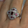 925 Sterling Silver Pink Spinel Ring Size 5