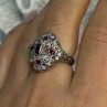 925 Sterling Silver Pink Spinel Ring Size 5