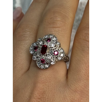 925 STERLING SILVER PINK SPINEL RING SIZE 5