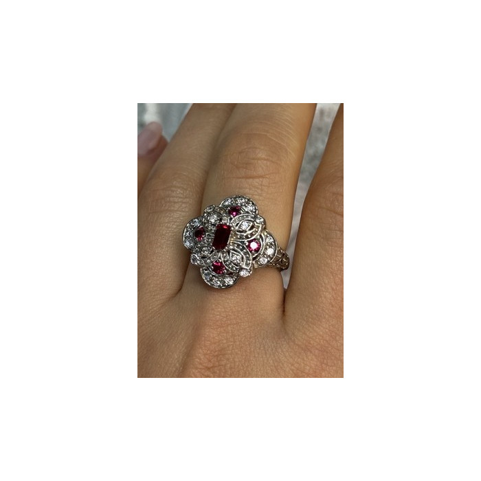 925 STERLING SILVER PINK SPINEL RING SIZE 5