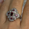 925 Sterling Silver Pink Spinel Ring Size 5