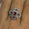 925 Sterling Silver Pink Spinel Ring Size 5