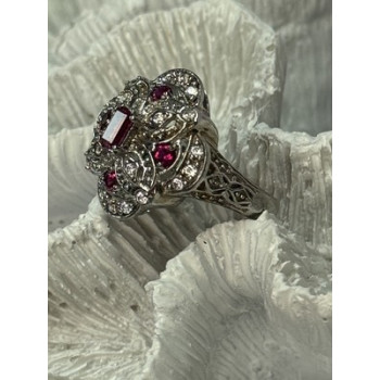 925 STERLING SILVER PINK SPINEL RING SIZE 5