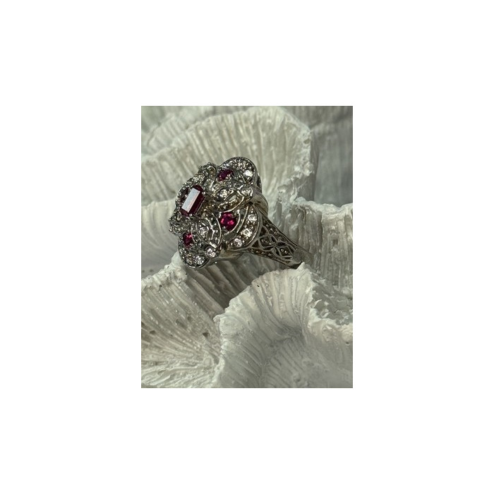 925 STERLING SILVER PINK SPINEL RING SIZE 5