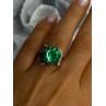 Vintage Elegant Design 925 Sterling Silver Green Spinel Ring Sizable