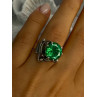 Vintage Elegant Design 925 Sterling Silver Green Spinel Ring Sizable