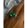 Vintage Elegant Design 925 Sterling Silver Green Spinel Ring Sizable